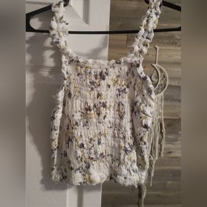 Smocked crop tank